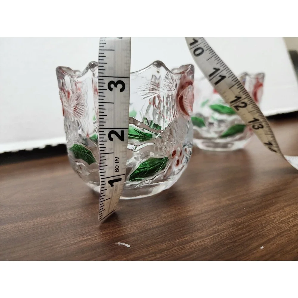 Celebrations By‎ Mikasa Crystal Votive Candle Holder Christmas Holiday Bells Lot